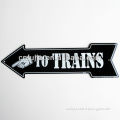 To trains Indicator direction sign,Advertising tin Sign,Road metal Sign